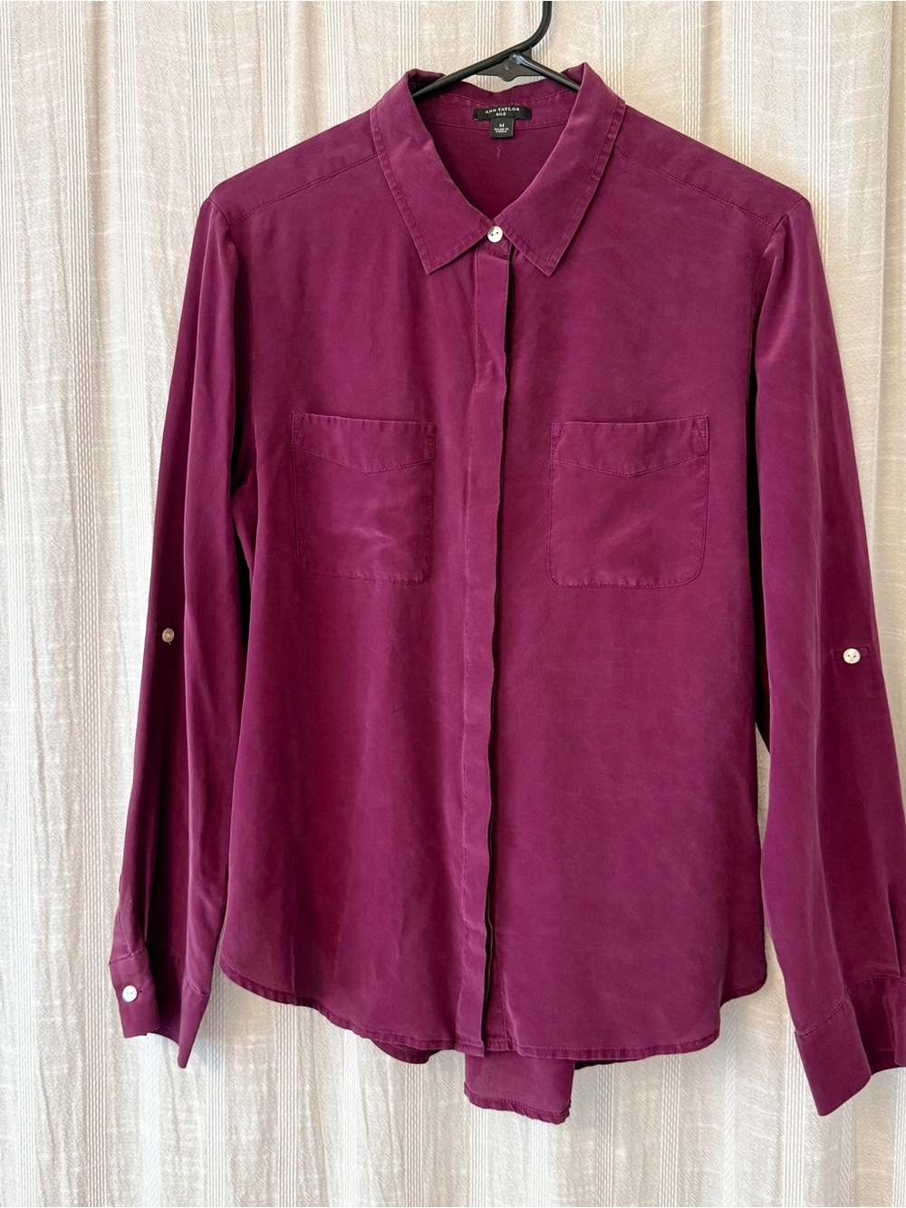 Ann Taylor Silk Button Down Blouse Small